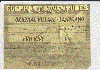 Ticket for Elephant Ride